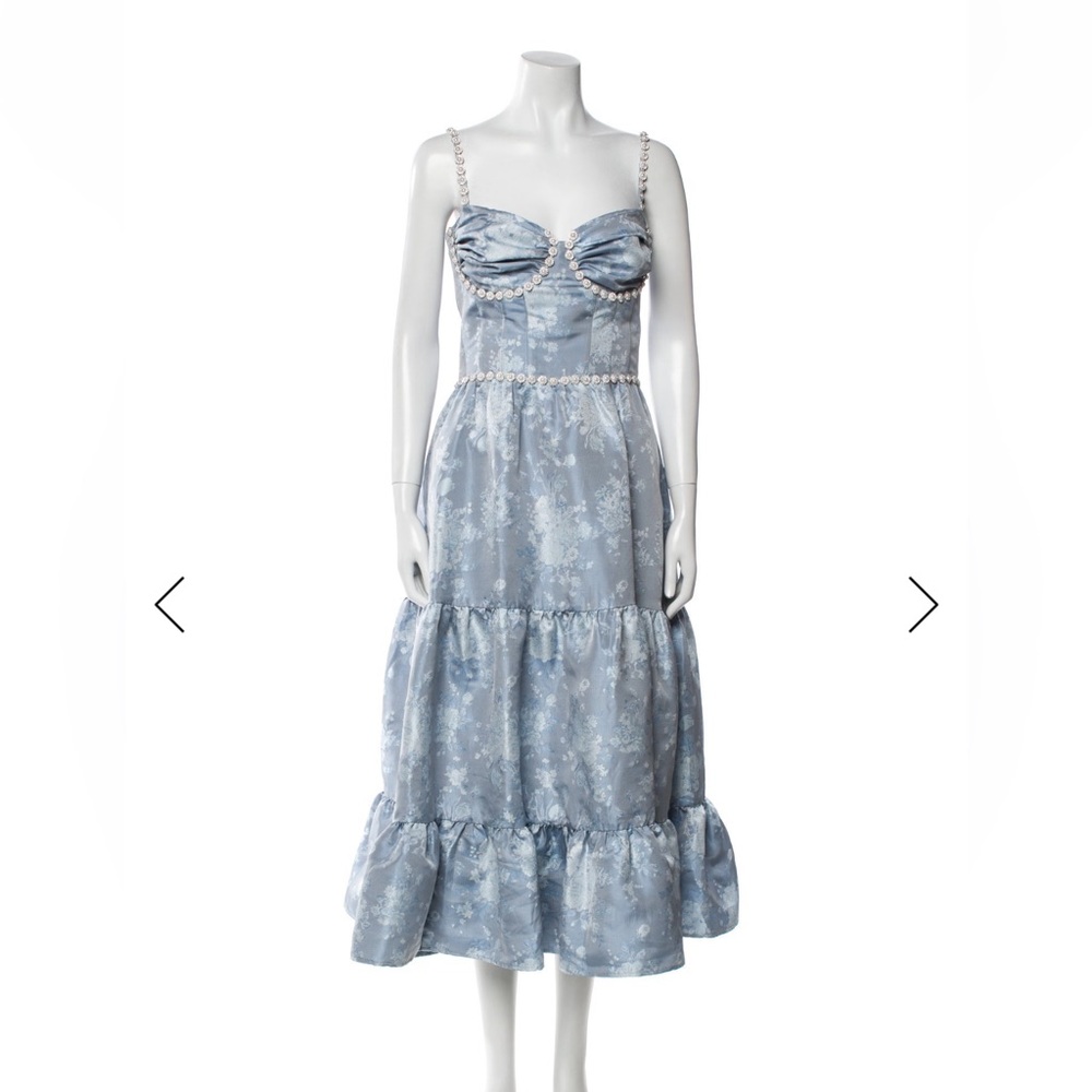 SOLD - V. Chapman Floral Blue Dress